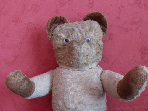 Jouet ours en mohair 1950 ou 1960 haut 55 cm