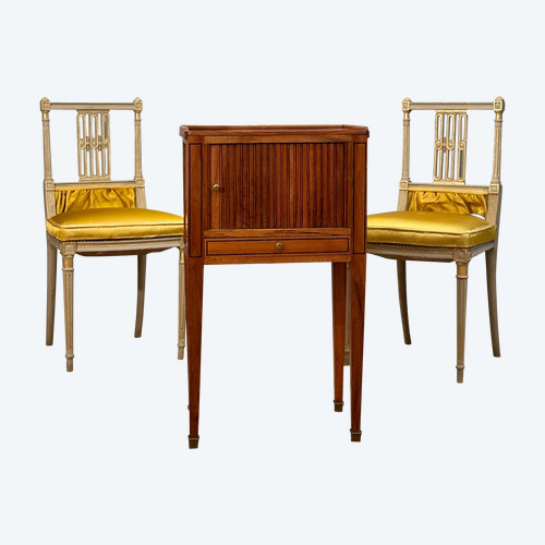 Small Living Room Table With Curtain From Louis XVI Period Around 1780