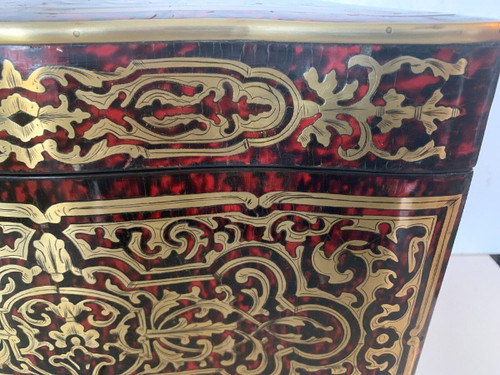 Complete Liquor Cellar In Boulle Marquetry Napoleon III Box XIX Century