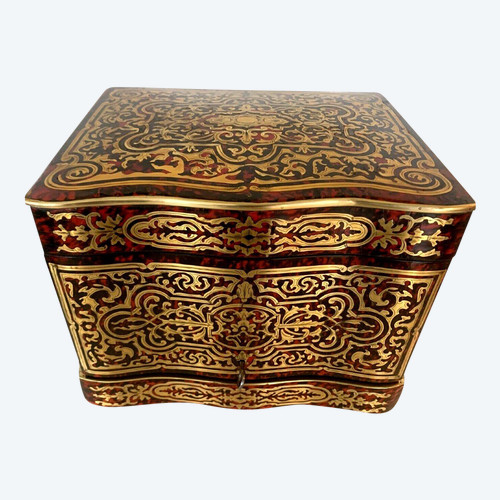 Complete Liquor Cellar In Boulle Marquetry Napoleon III Box XIX Century