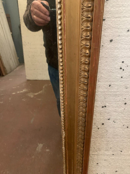 Miroir De Style Louis XVI En Bois Et Stuc Doré XIX Siècle