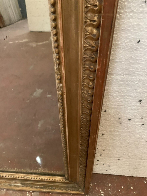 Miroir De Style Louis XVI En Bois Et Stuc Doré XIX Siècle