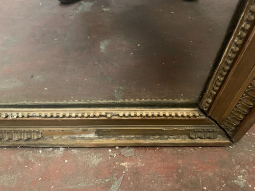 Miroir De Style Louis XVI En Bois Et Stuc Doré XIX Siècle
