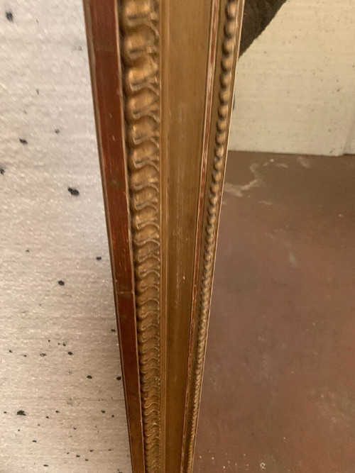 Miroir De Style Louis XVI En Bois Et Stuc Doré XIX Siècle
