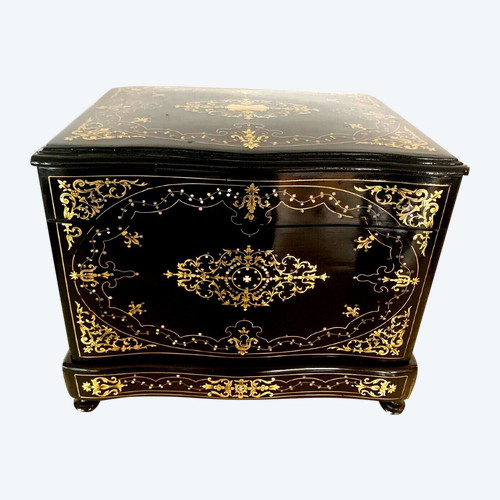 Napoleon III Complete Liqueur Cellar Boulle Marquetry Old Box