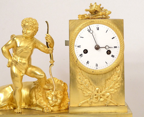 Clock Empire Bronze Triumphant Love Lion Who Could Resist Me 19th century