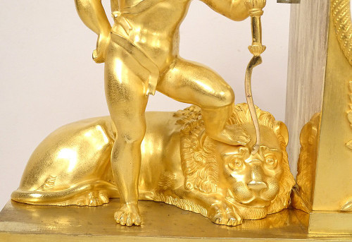 Clock Empire Bronze Triumphant Love Lion Who Could Resist Me 19th century