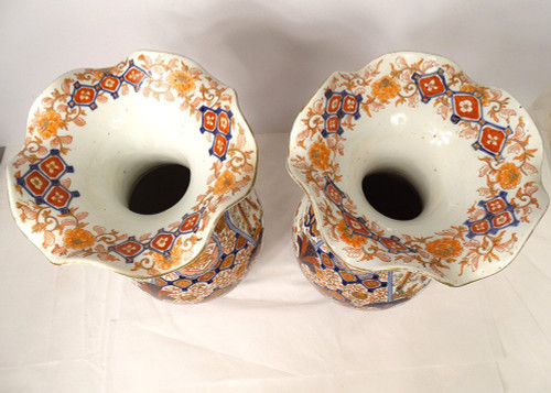 Coppia di grandi vasi di porcellana Imari Giappone Drago Fenice Doratura XIX secolo