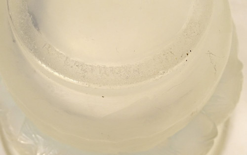 Vase Gegossenes Opalglas René Lalique Modell Piriac Fische 20. Jhd.