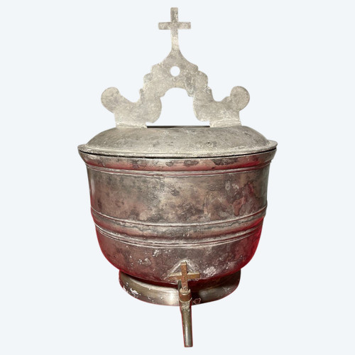 Fontana Acqua Santa O Battesimale In Peltro - Inizio XVIII Secolo