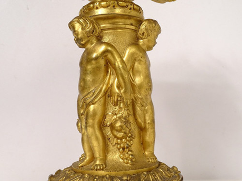 Großer Duftbrenner Bronze Vergoldet Victor Raulin Cherubinen Amore Faune XIX.