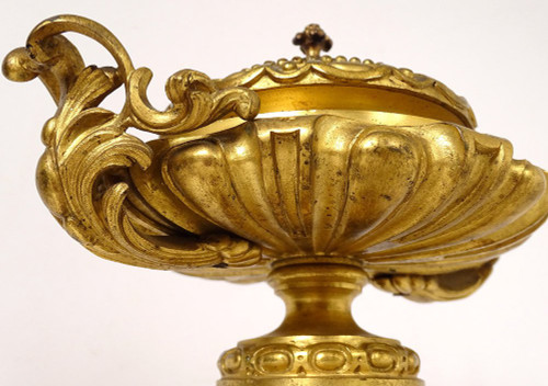 Großer Duftbrenner Bronze Vergoldet Victor Raulin Cherubinen Amore Faune XIX.