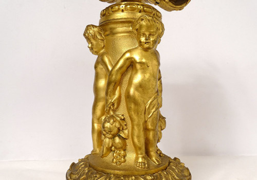 Großer Duftbrenner Bronze Vergoldet Victor Raulin Cherubinen Amore Faune XIX.