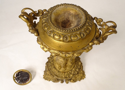 Großer Duftbrenner Bronze Vergoldet Victor Raulin Cherubinen Amore Faune XIX.