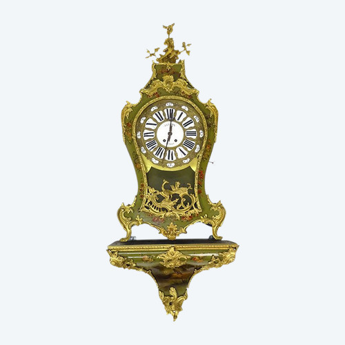 Großes dekoratives Kartell Louis XV Lack Martin Bronze vergoldet Vögel XIX.