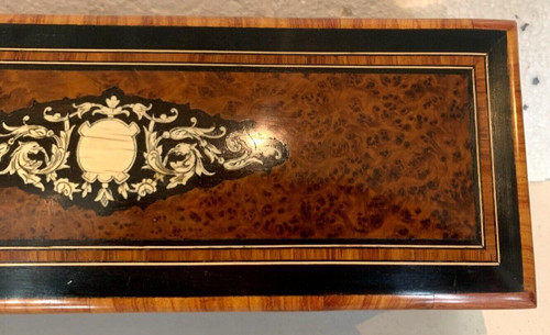 Jewelery Box In Thuja Loupe Napoleon III Boulle Marquetry XIX Century