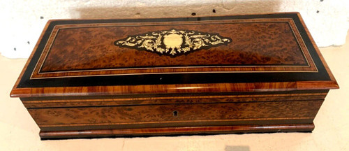 Jewelery Box In Thuja Loupe Napoleon III Boulle Marquetry XIX Century