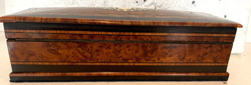 Jewelery Box In Thuja Loupe Napoleon III Boulle Marquetry XIX Century