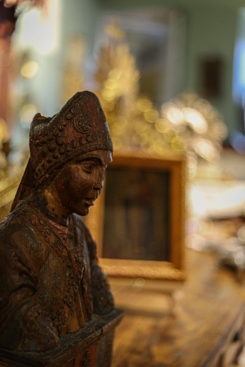 Saint Wenceslas- Sculpture En Bois Du XVIIe