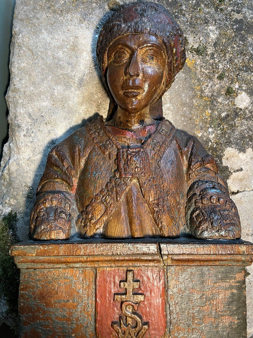 Saint Wenceslas- Sculpture En Bois Du XVIIe
