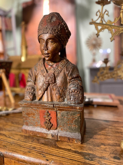 Saint Wenceslas- Sculpture En Bois Du XVIIe