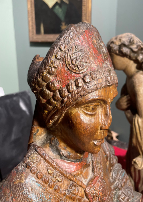 Saint Wenceslas- Sculpture En Bois Du XVIIe