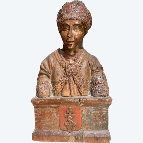 Saint Wenceslas- Sculpture En Bois Du XVIIe