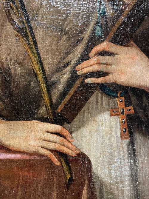 Oil On Canvas Of Saint John Nepomucene.