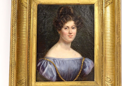 HST-Porträt Julie Volpelière Junge Frau Empire Stuckrahmen 1829 Neunzehnter