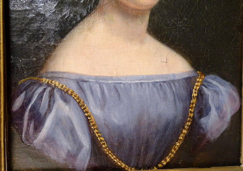 HST-Porträt Julie Volpelière Junge Frau Empire Stuckrahmen 1829 Neunzehnter