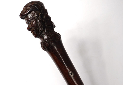 Canne Palissandre Sculpté Jean Rit Pleure Armateur Bordelais XVIIIè Siècle