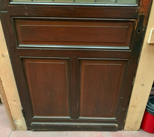 Door And Transom In Art Deco Stained Glass Early 20th Century Floral Decor