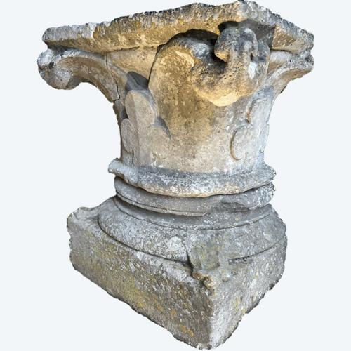 Important Stone Applique Capital - Late 12th Century