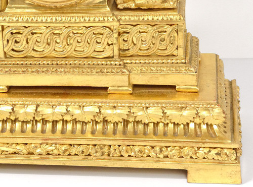 Pendulum Golden Wood Goddess Hygie Snake Cherub Eros Cupid Clock XVIII