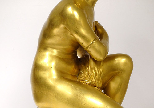 Large Bronze Pendulum Crouching Venus Coysevox Devaulx Nineteenth Restoration