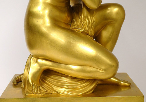 Large Bronze Pendulum Crouching Venus Coysevox Devaulx Nineteenth Restoration