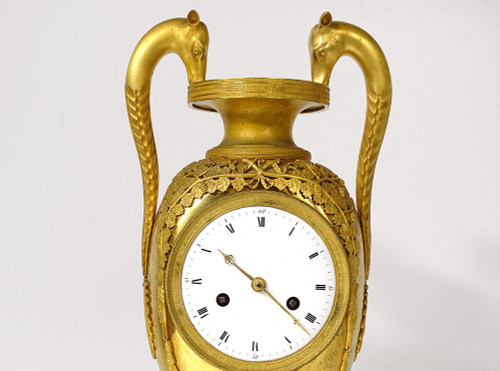 Pendule Restauration Bronze Doré Girafes Zarafa Palmettes Charles X XIXème