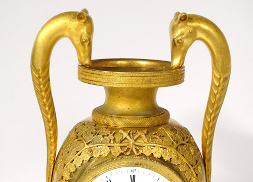 Pendule Restauration Bronze Doré Girafes Zarafa Palmettes Charles X XIXème