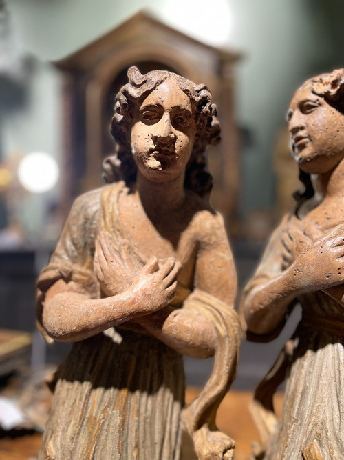 Coppia Di Angeli Da Altare - XVII Secolo