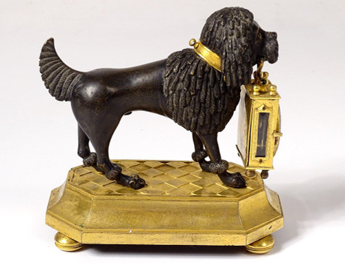 Clock Gilt Bronze Poodle Dog Berthoud Paris XIXth Century