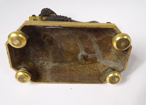 Clock Gilt Bronze Poodle Dog Berthoud Paris XIXth Century