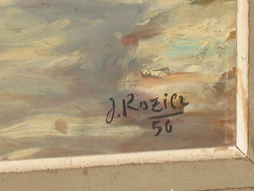 Jacques Rozier Rue du Périgord (Domme) oil on isorel panel dated