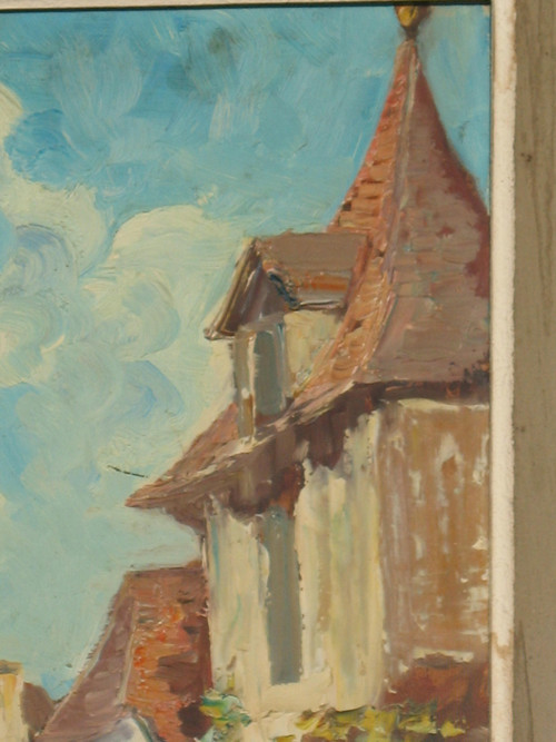 Jacques Rozier Rue du Périgord (Domme) oil on isorel panel dated