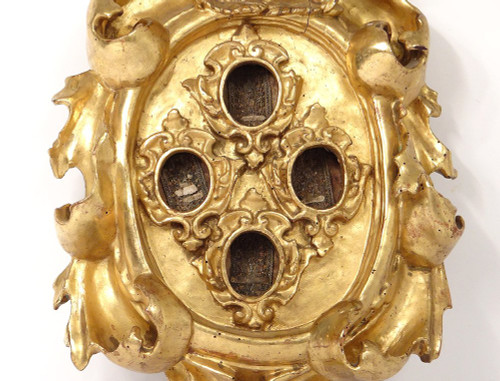 Reliquary Frame Carved Wood Golden Cherub Head Reliquary Eighteenth Century
