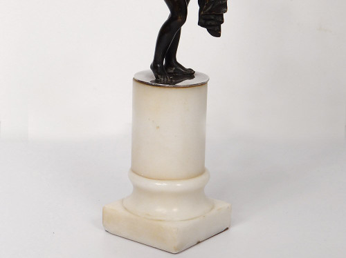 Coppia Candelabri 2 Luci Bronzo Marmo Carrara Antico Donna Aquila Settecento