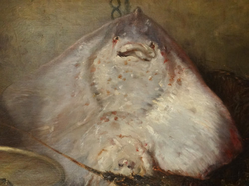 HST Still Life Stingray Lobster Fish Shell Eugène Claude 164x131cm 19th century