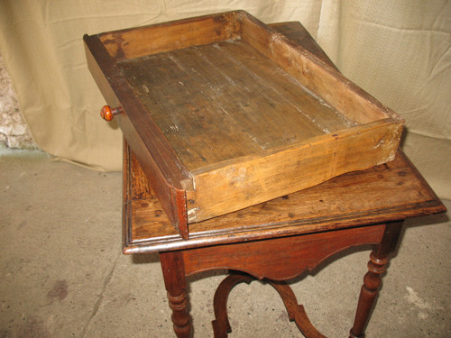 Writing table desk with drawer Louis XIII period in solid wood 17th