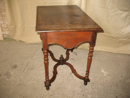 Writing table desk with drawer Louis XIII period in solid wood 17th