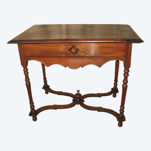 Writing table desk with drawer Louis XIII period in solid wood 17th