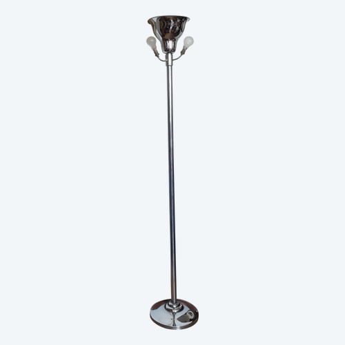 Art deco floor lamp in aluminum from the 20s-30s